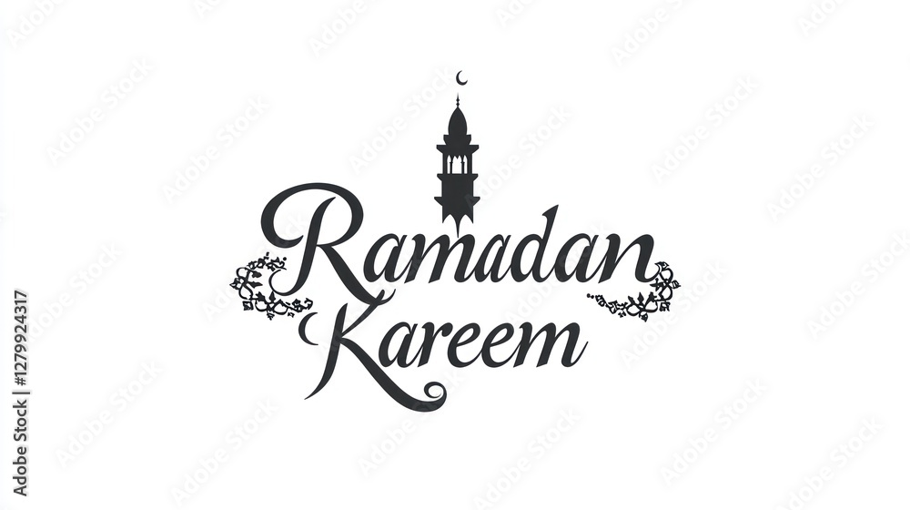 Ramadan Kareem greeting card with mosque silhouette. Ramadan Kareem greeting card with mosque silhouette.