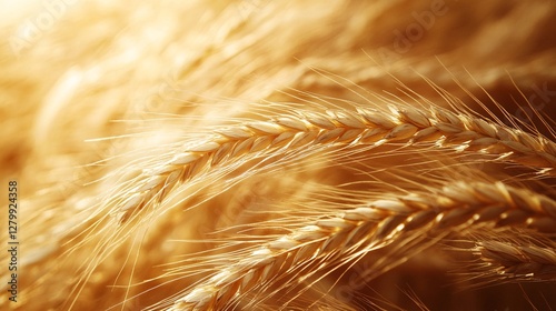 Close up view of a golden wheat field photo