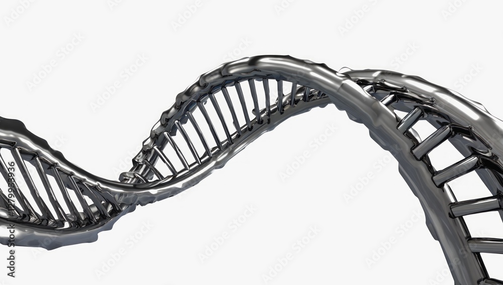 3D model of DNA helix, scientific illustration, abstract, conceptual 3D model of DNA helix, scientific illustration, abstract, conceptual