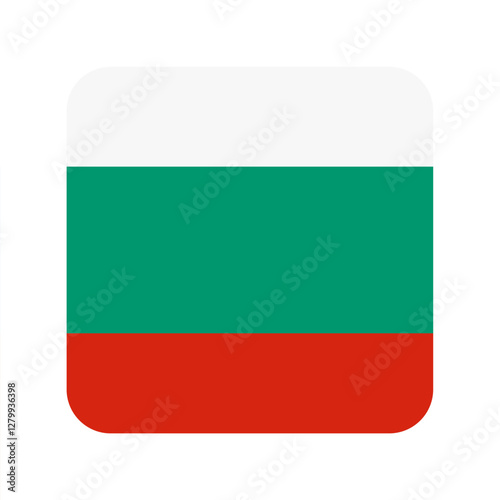 Flag of Bulgaria. Bulgaria rounded square flag icon digital vector illustration