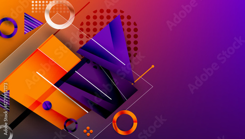 Abstract background geometric design with colorful gradients