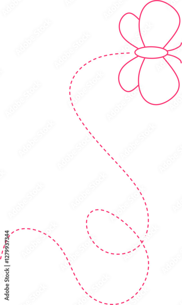 Butterfly with Dotted Line Butterfly with Dotted Line