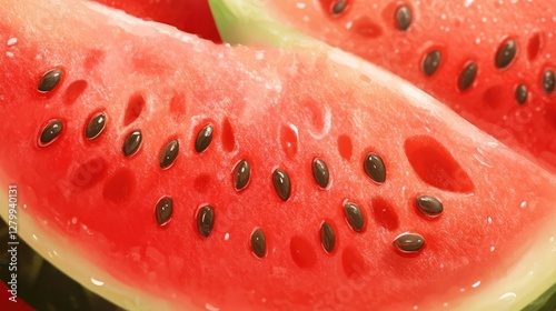 Juicy Watermelon Slices: A Close-Up Look at Refreshing Summer Fruit