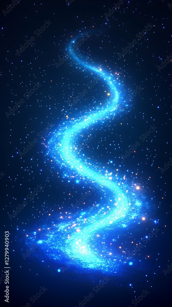 Obraz premium Blue cosmic swirl, night sky