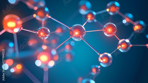 3D Molecular Structure with Glowing Core