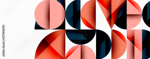 Minimal geometric abstract background. Circle square and triangle design