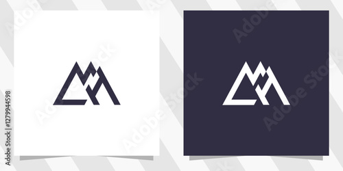 letter mh hm logo design