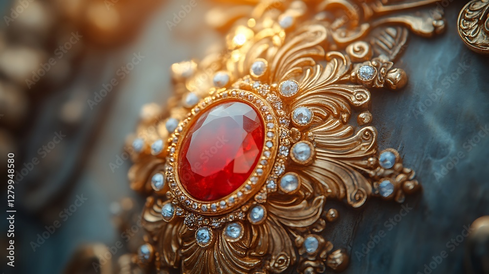 Obraz premium Floral motif with elegant gemstone touches high resolution hd design