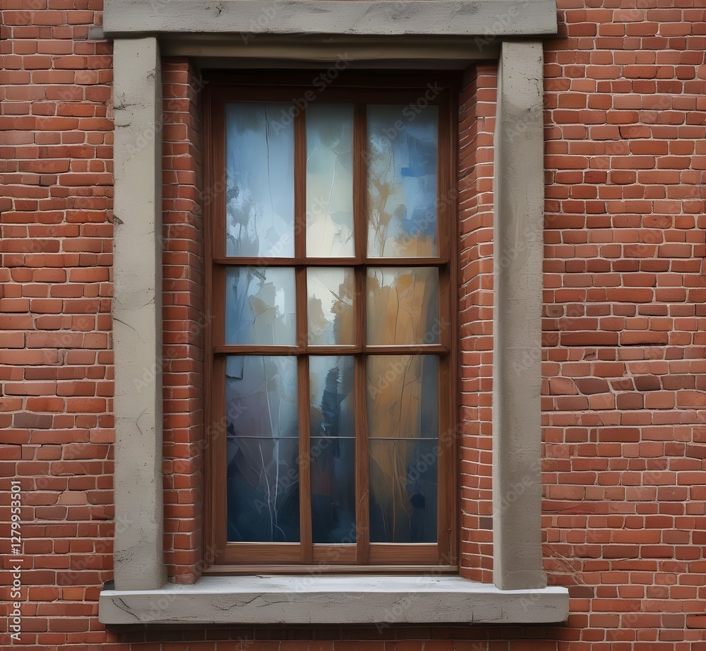 Fototapeta premium window in the old brick wall