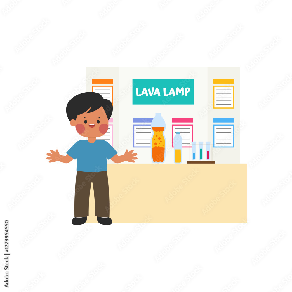 Obraz premium Science Project Fair Presenting Lava Lamp