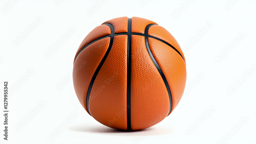 Obraz premium Realistic Basketball with Textured Surface and Bold Black Lines