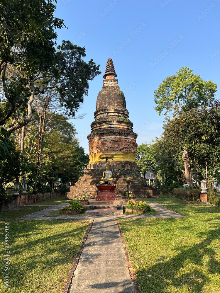 Stupa at Wat Pan Sao Buddhist temple in Chiang Mai