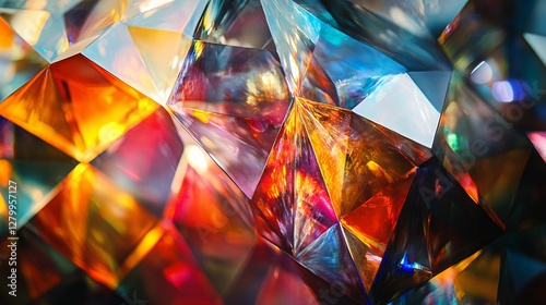Abstract image of colorful gemstones with different colors and shapes