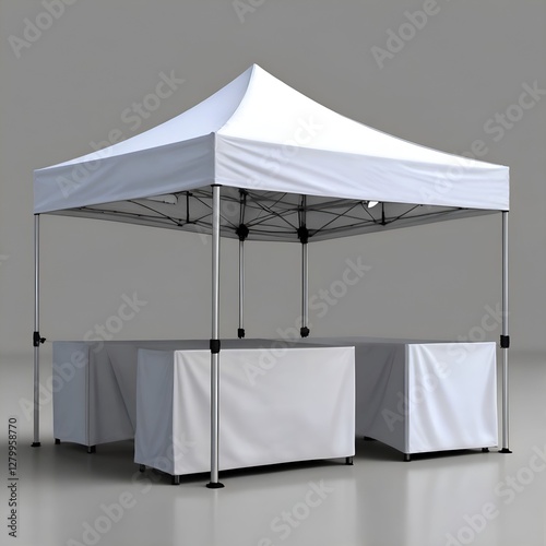 Wallpaper Mural Mockup on Blank White Pop-Up Canopy Tent, Portable Folding Tent, Outdoor Event Equipment  Torontodigital.ca