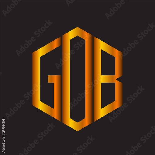  GOB modern elegance and creative logo design .GOB luxurious alphabet design . GOB  letter initial logo design.