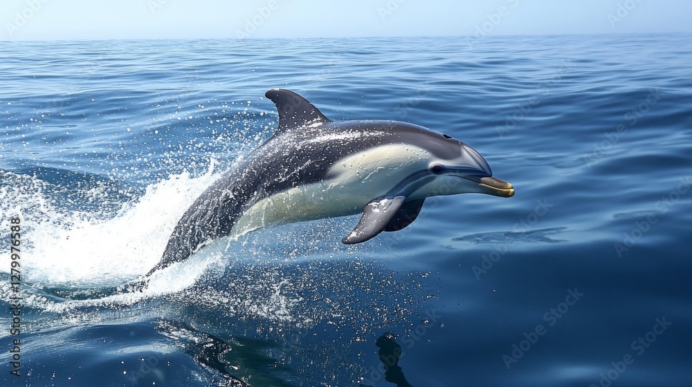 Fototapeta premium Dolphin Leaping from the Ocean