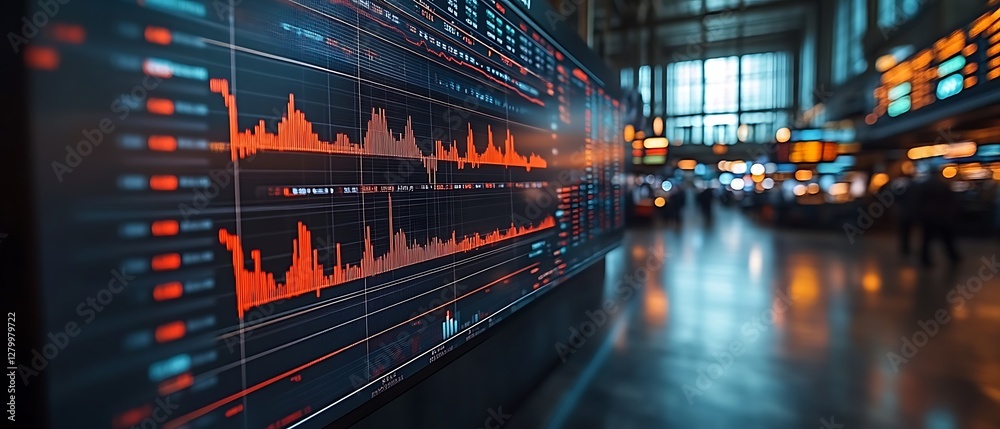 Fototapeta premium Stock Market Data Wall Display