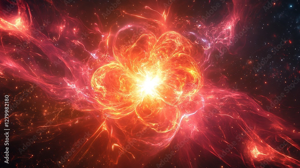 Fototapeta premium Cosmic energy burst, space background, science fiction