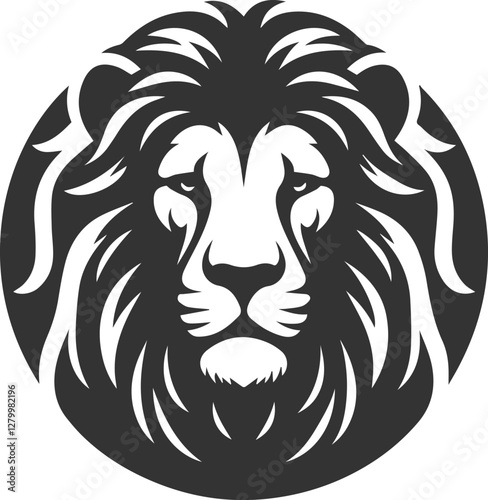 A lion looking down with a sorrowful gaze vector