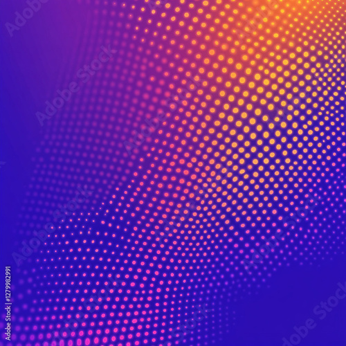 Stylish gradient background with orange and purple halftone effect