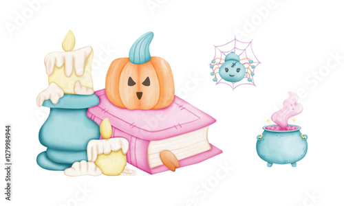 Halloween holiday cute element set