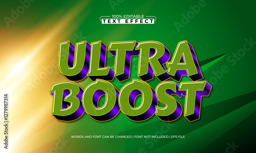ultra boost editable text effect with a race and speed text style