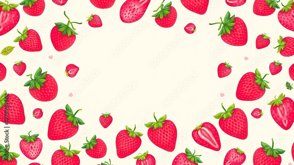 Vibrant Strawberries Arranged Beautifully on a Soft Background Creating a Fresh and Juicy Atmosphere Vibrant Strawberries Arranged Beautifully on a Soft Background Creating a Fresh and Juicy Atmosphere