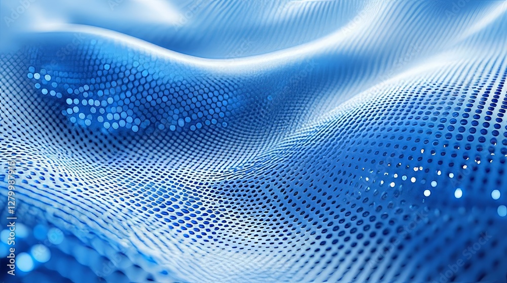 Blue dots background, Generative AI Blue dots background, Generative AI
