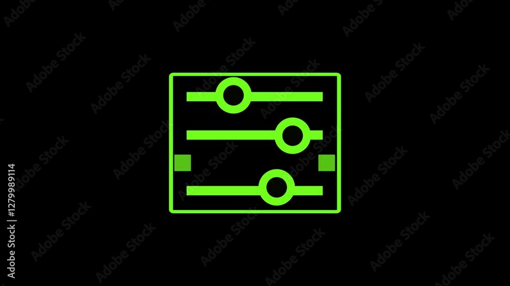 abstract setting icon animation and black background on display abstract setting icon animation and black background on display