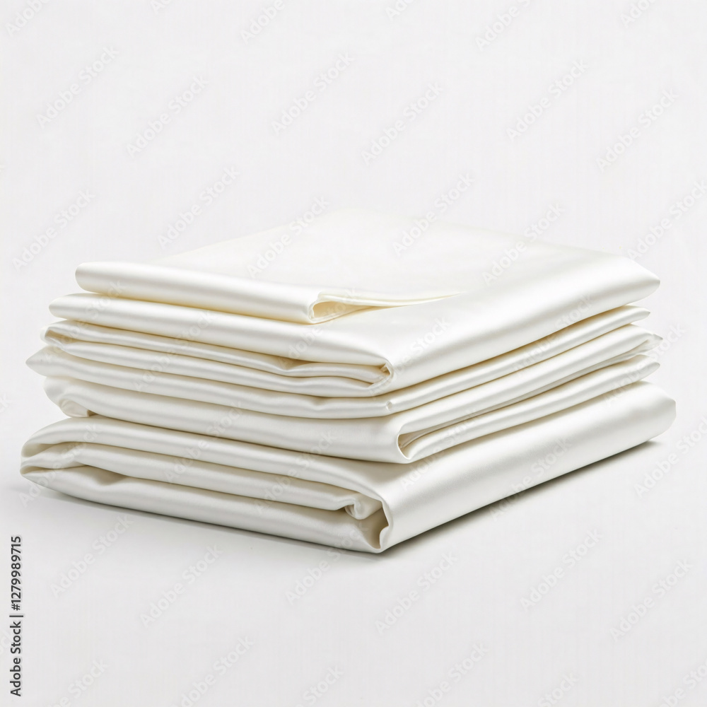 Stack of white folded sheets of paper on a white background, isolated front view Stack of white folded sheets of paper on a white background, isolated front view