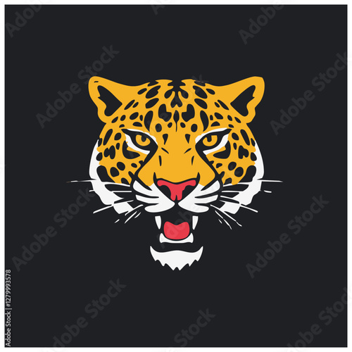 A cool leopard  logo illustration, sport team, basketball team