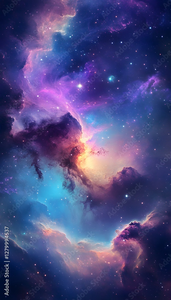 Obraz premium A stunning celestial view of a gorgeous vibrant nebula in space