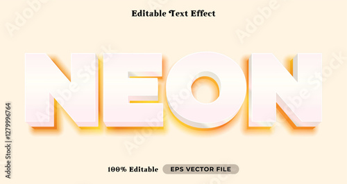 neon editable text effect, white font syle template