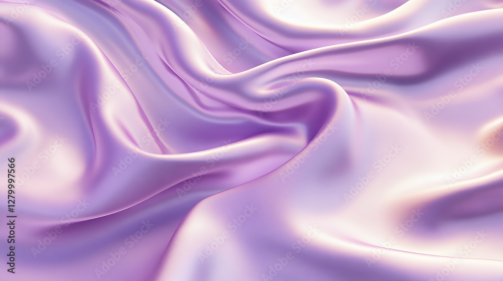 Obraz premium Draped Lavender Silk Fabric Soft Waves Texture