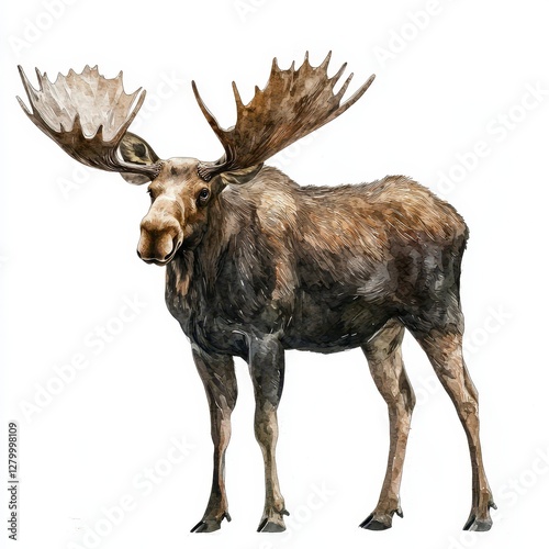 Wallpaper Mural Moose grazing in natural habitat wildlife photography forest environment close-up view Torontodigital.ca