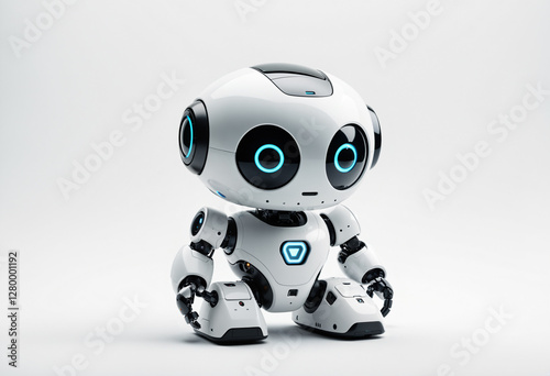 cute futuristic AI robot wi...