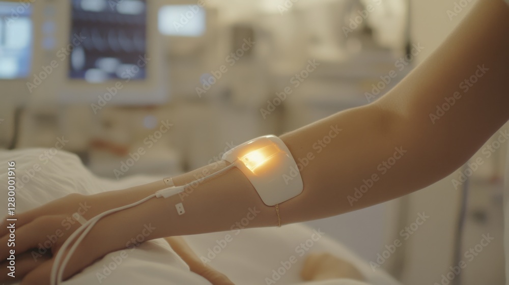 Nerve therapy being applied to a patient's arm by a skilled therapist in a modern medical center. Featuring recovery and relief Nerve therapy being applied to a patient's arm by a skilled therapist in a modern medical center. Featuring recovery and relief