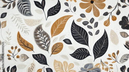 Textile studio close-up of vibrant floral patterns on a neutral background