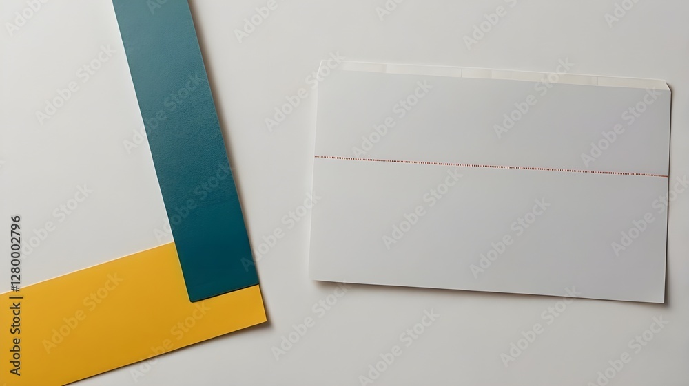Minimalist Sticky Note with Adhesive Tape on Blank White Background Minimalist Sticky Note with Adhesive Tape on Blank White Background