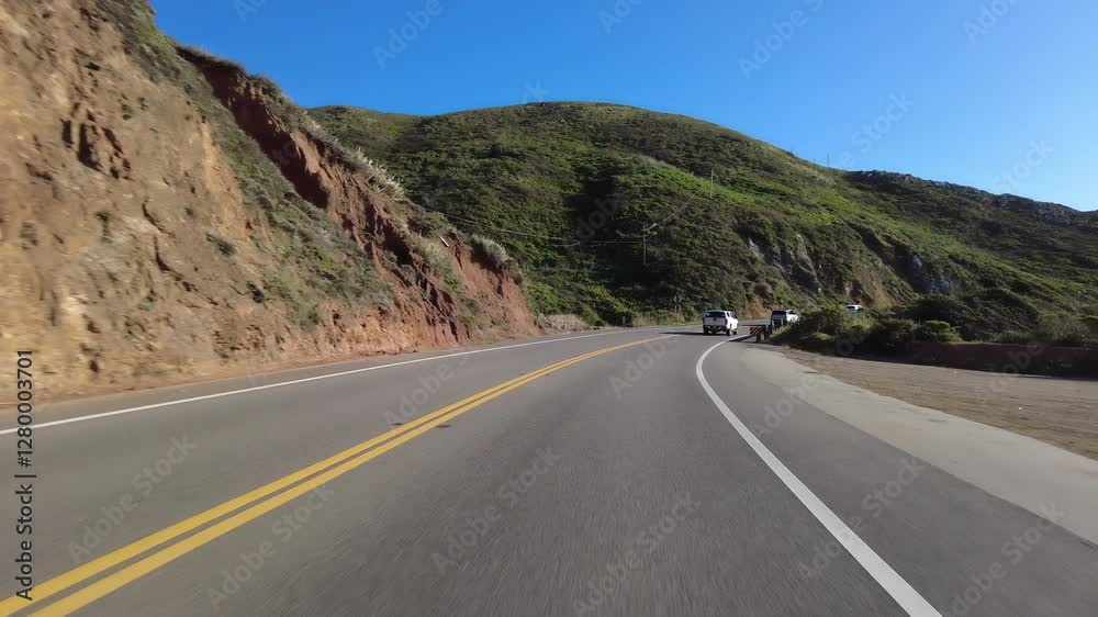 Big Sur Pacific Coast Highway Southbound 2 Bixby Bridge to Pfeiffer State Park 03 Front View MultiCam Driving Plate California USA Big Sur Pacific Coast Highway Southbound 2 Bixby Bridge to Pfeiffer State Park 03 Front View MultiCam Driving Plate California USA