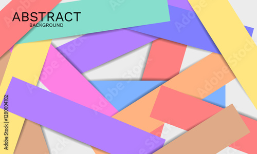 Colorful layered paper rectangles creating modern abstract design