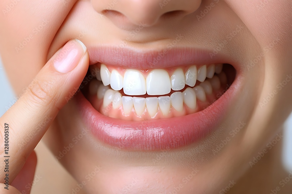 Obraz premium Woman checking painful tooth
