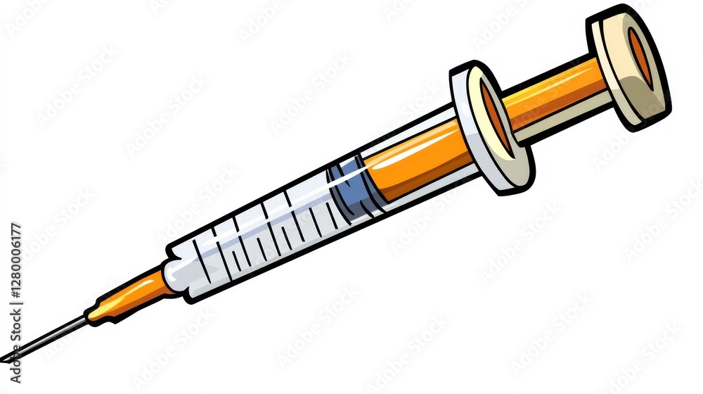 syringe with clear, detailed needle, placed on clean, white background syringe with clear, detailed needle, placed on clean, white background