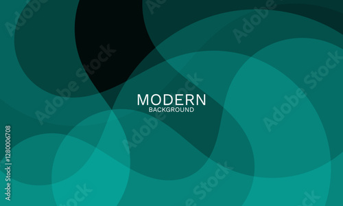 Elegant green and dark abstract background with smooth dynamic curves