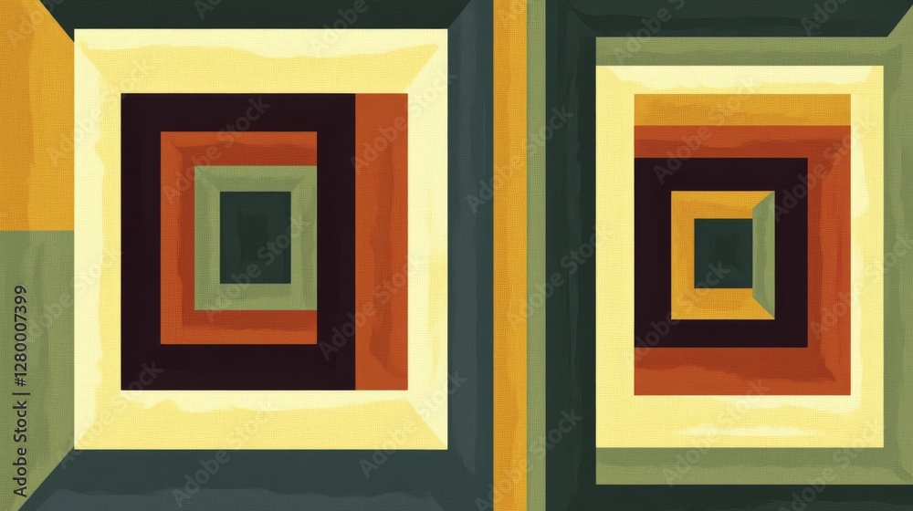 patterns with circles, ovals, waves, and angular shapes, in retro colors. Geometric posters in trendy retro style patterns with circles, ovals, waves, and angular shapes, in retro colors. Geometric posters in trendy retro style