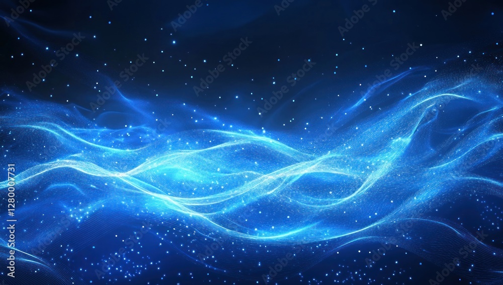 Abstract blue glowing wave energy background. Abstract blue glowing wave energy background.