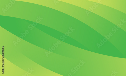 Elegant Gradient Green And Yellow Abstract Background with Smooth Dynamic Curves
