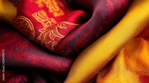 Vibrant textiles showcase artisan workshop photography indoor close-up craftsmanship