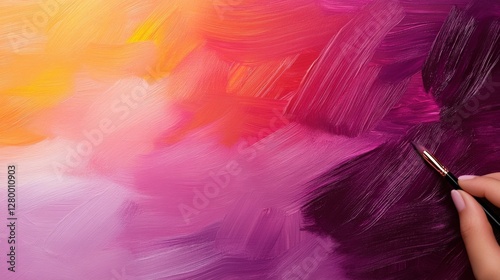 Creative painting process art studio visual art bright colors close-up artistry in motion