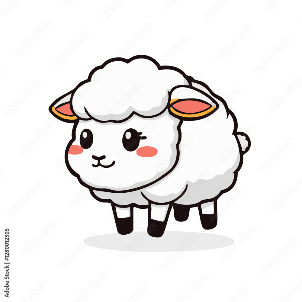 Obraz premium A cute lovely sheep illustration character 
